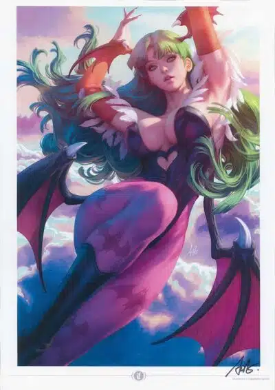 Darkstalkers Morrigan Signed Premium Art Print