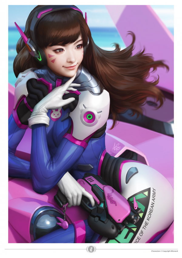 D.VA from Overwatch signed Premium Art Print