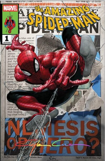 Amazing Spider-Man Vol 8 Num 01 Clayton Crain Virgin Variant Signed