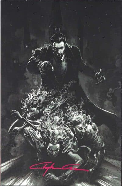 Universal Monsters : Dracula Black & White Clayton Crain Virgin Variant Signed