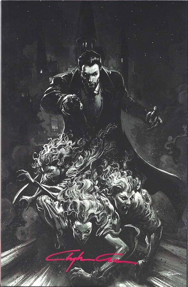 Universal Monsters : Dracula Black & White Clayton Crain Virgin Variant Signed