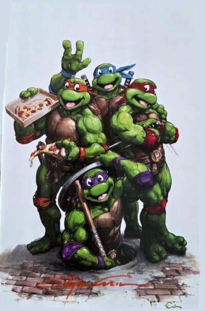 Teenage Mutant Ninja Turtles : Saturday Morning Adventures Num 35 Clayton Crain Virgin Variant Signed